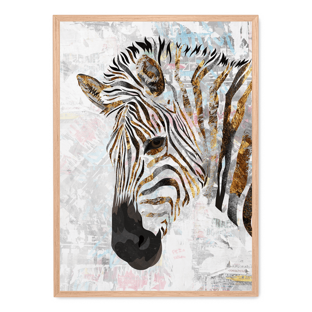 Grunge Gold Zebra